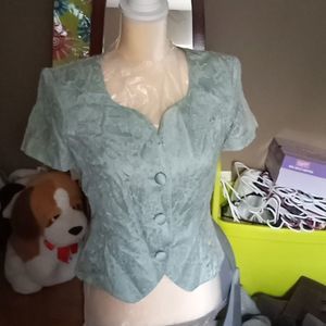 Donna Ricco size 6  top very cute color teal green no last minute cancellation